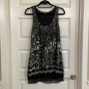 Royal Underground Black Sequined Tank Dress Size XS